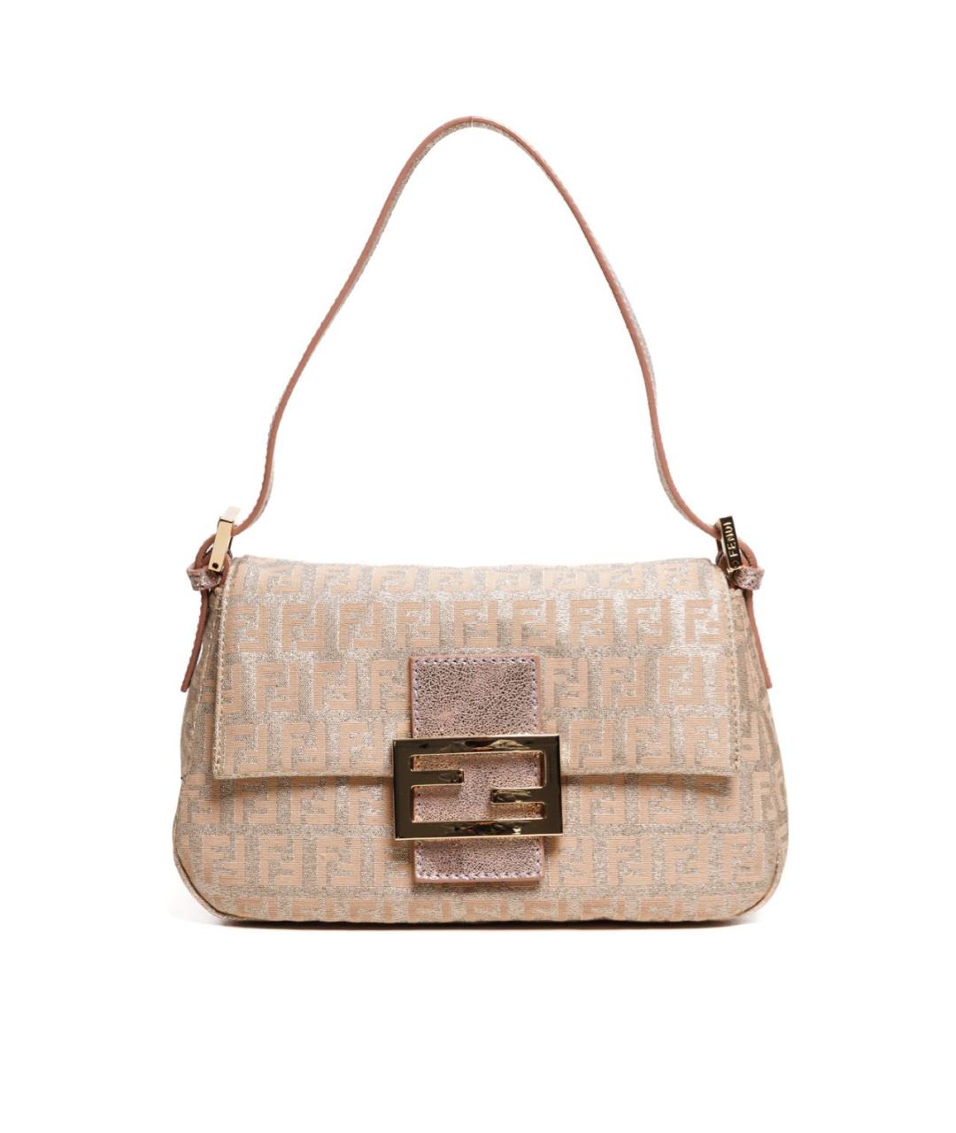FENDI Серебряная жаккардовая сумка с короткими ручками, фото 9