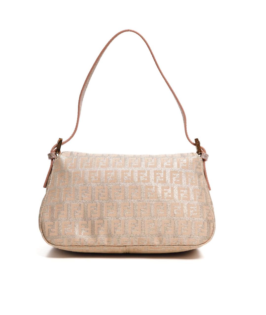 FENDI Серебряная жаккардовая сумка с короткими ручками, фото 2