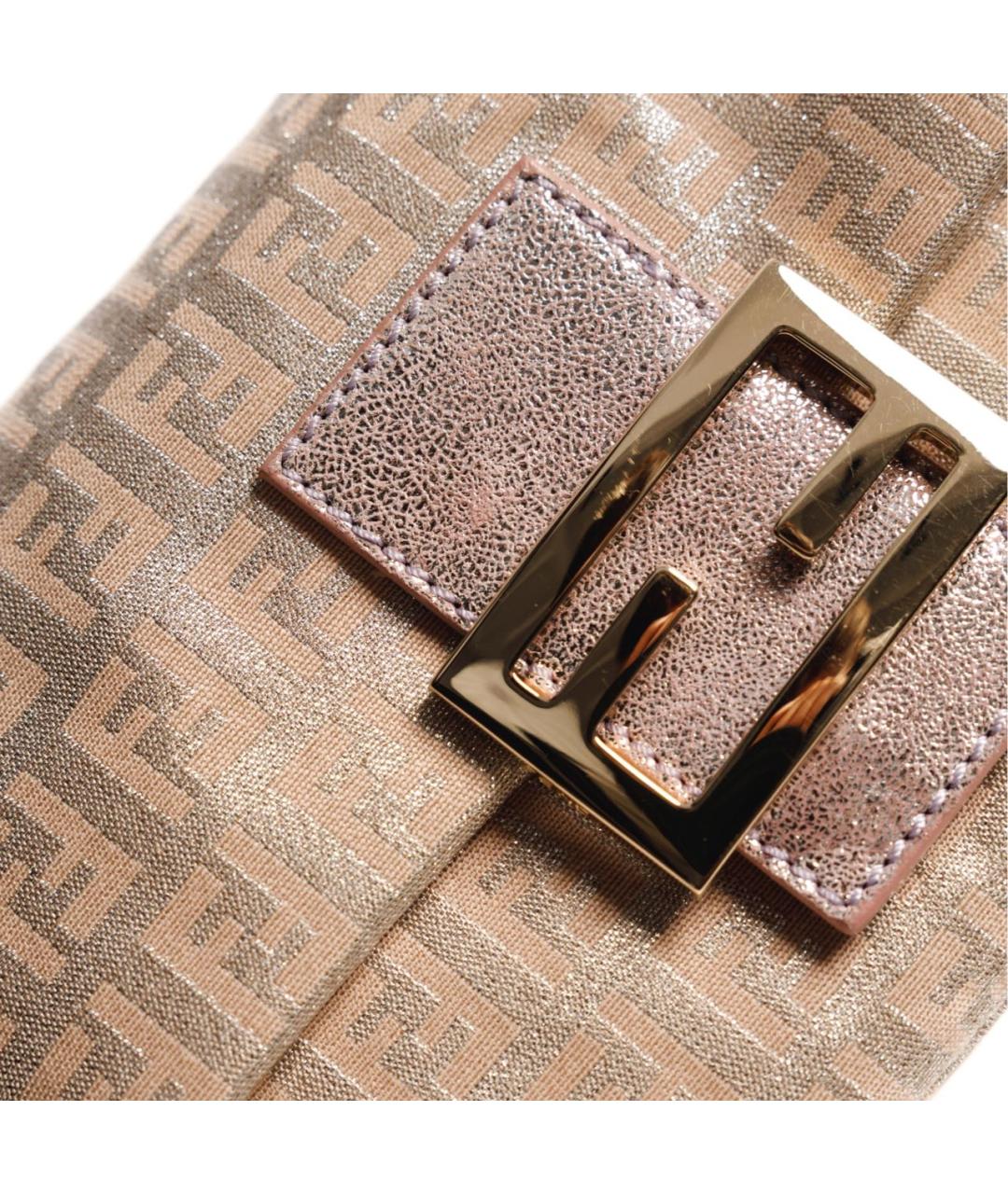 FENDI Серебряная жаккардовая сумка с короткими ручками, фото 7