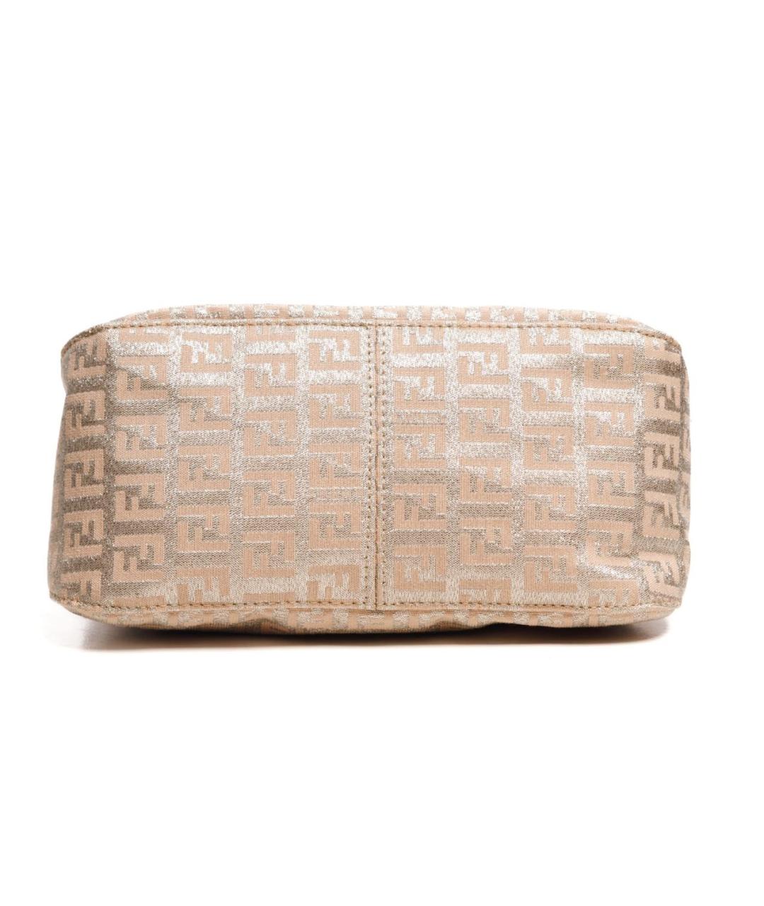 FENDI Серебряная жаккардовая сумка с короткими ручками, фото 6