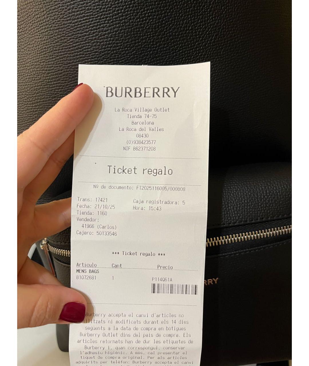 BURBERRY Черный кожаный рюкзак, фото 6