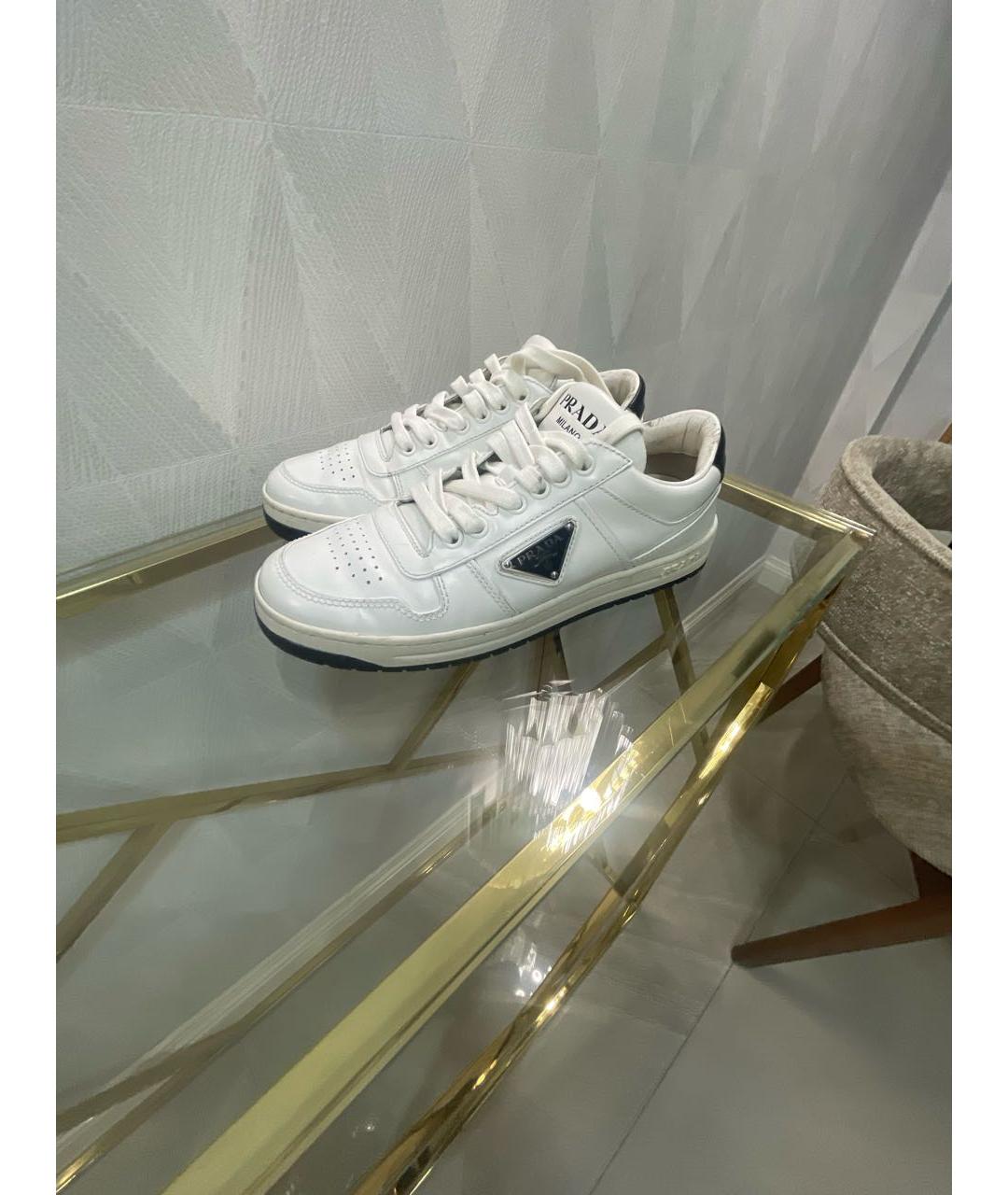 PRADA Белые кожаные кеды, фото 6