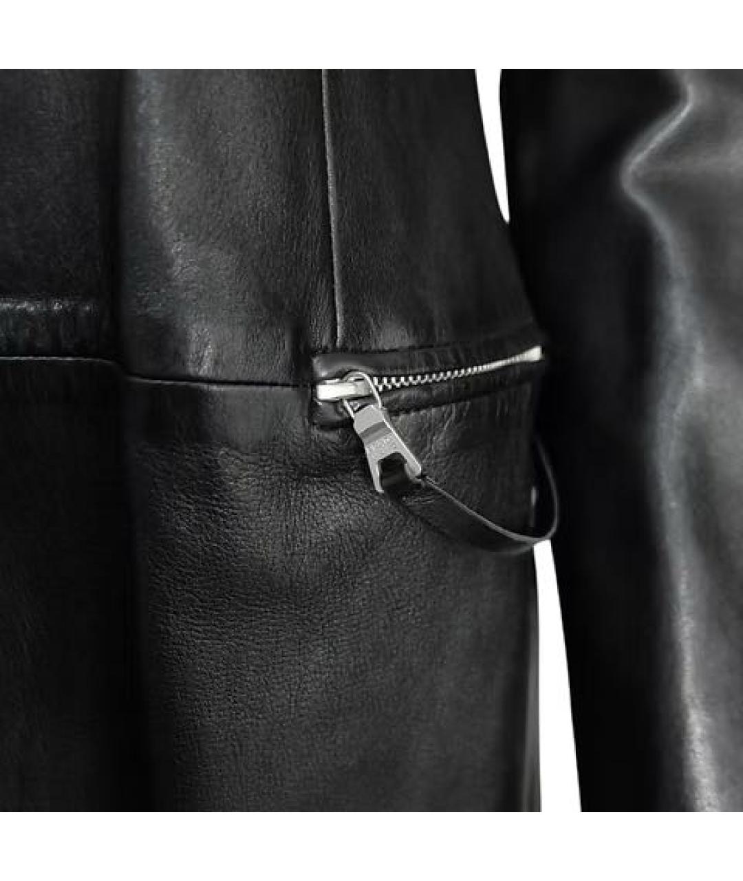 PRADA Черный кожаный тренч/плащ, фото 6