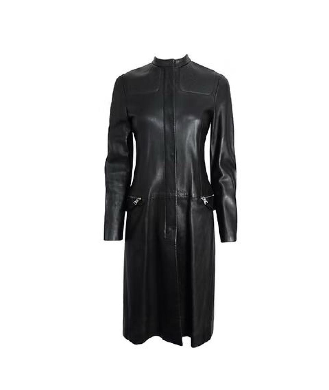 PRADA Черный кожаный тренч/плащ, фото 9