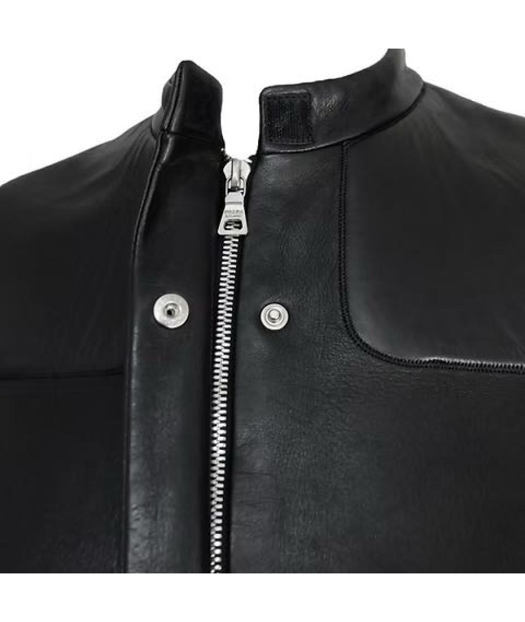 PRADA Черный кожаный тренч/плащ, фото 4