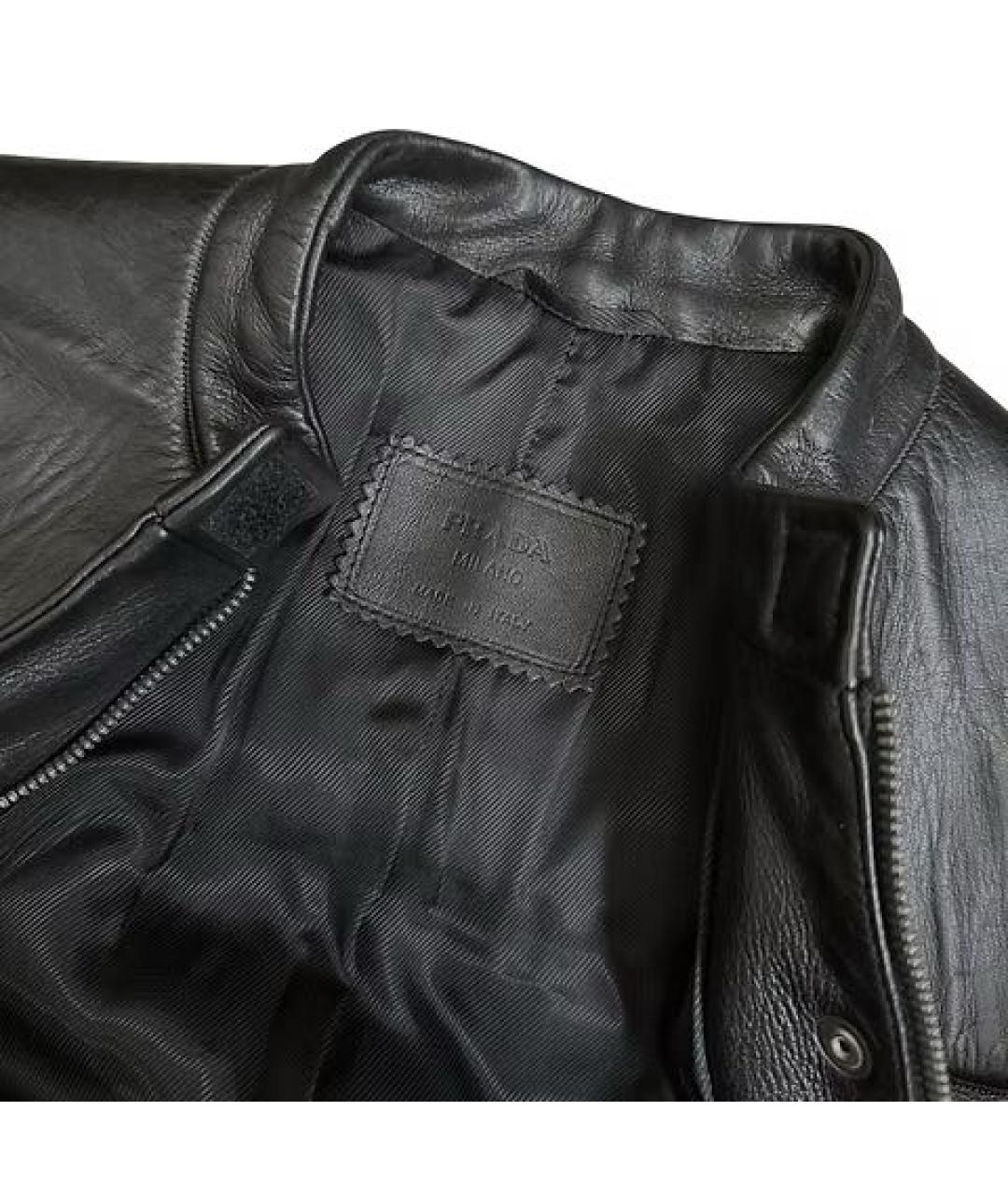 PRADA Черный кожаный тренч/плащ, фото 8