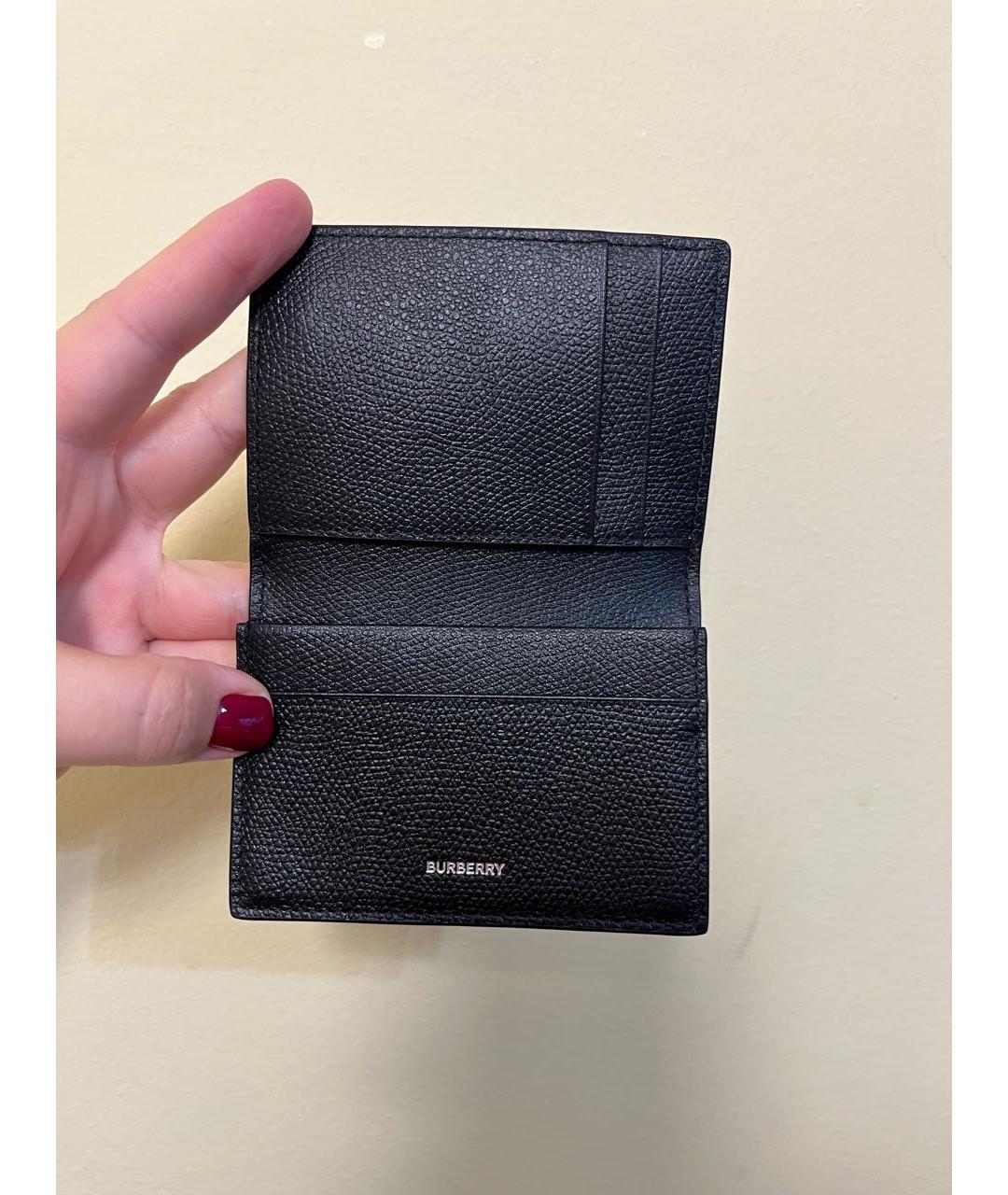 BURBERRY Черный кожаный кардхолдер, фото 4