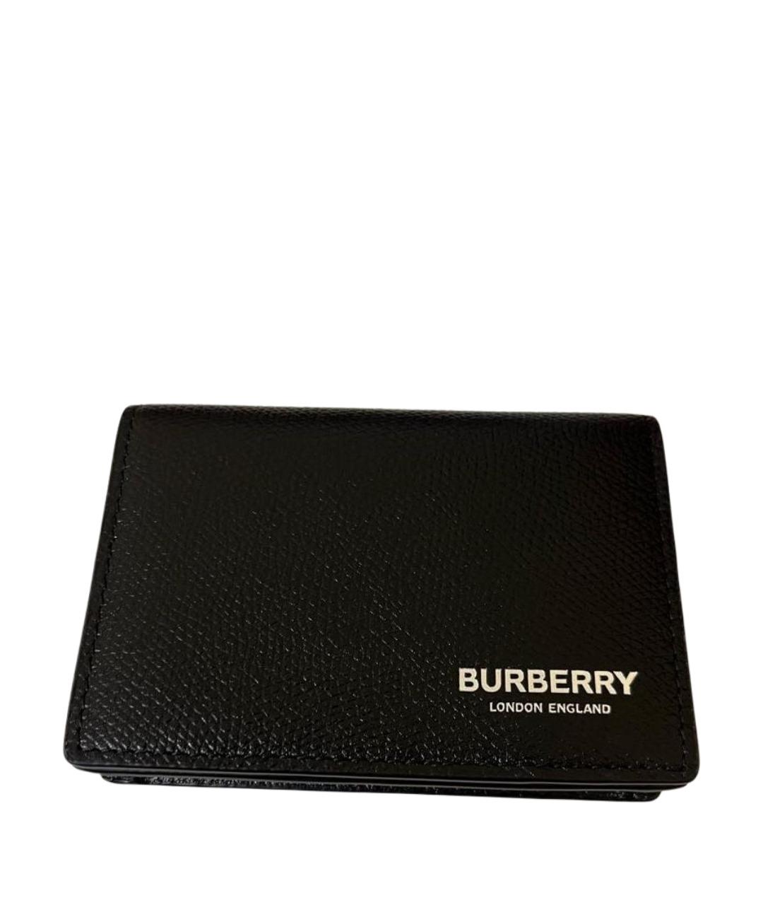 BURBERRY Черный кожаный кардхолдер, фото 1