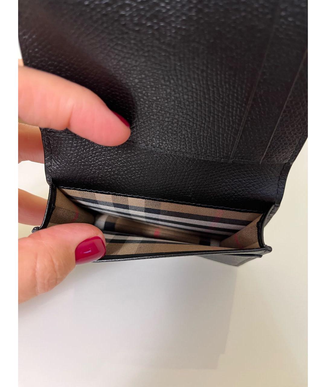 BURBERRY Черный кожаный кардхолдер, фото 2