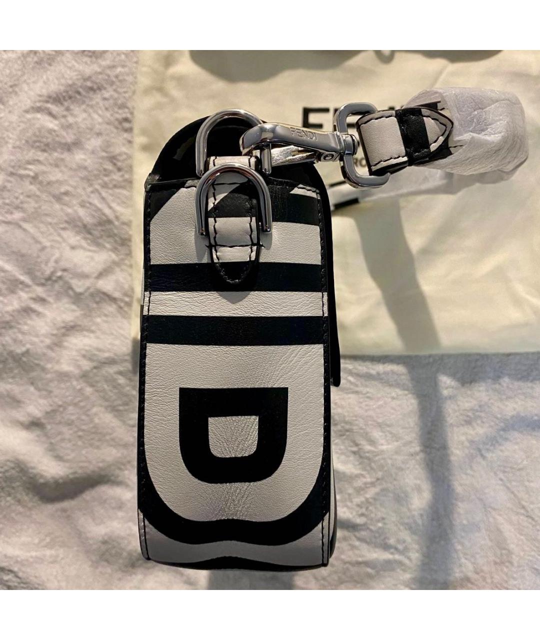 FENDI Белая кожаная сумка через плечо, фото 4