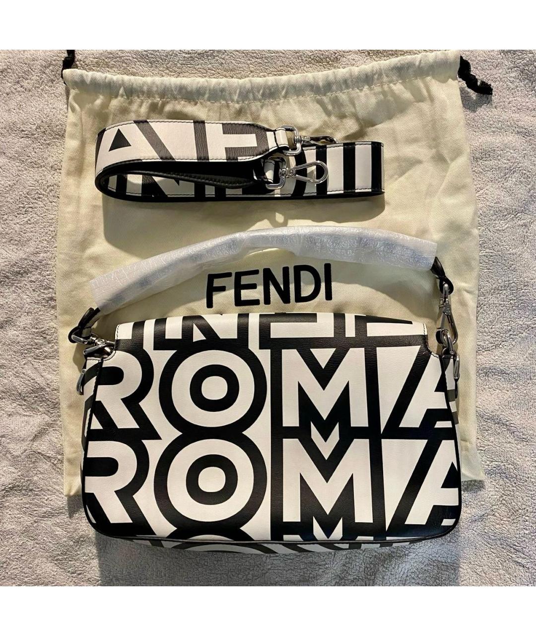 FENDI Белая кожаная сумка через плечо, фото 3