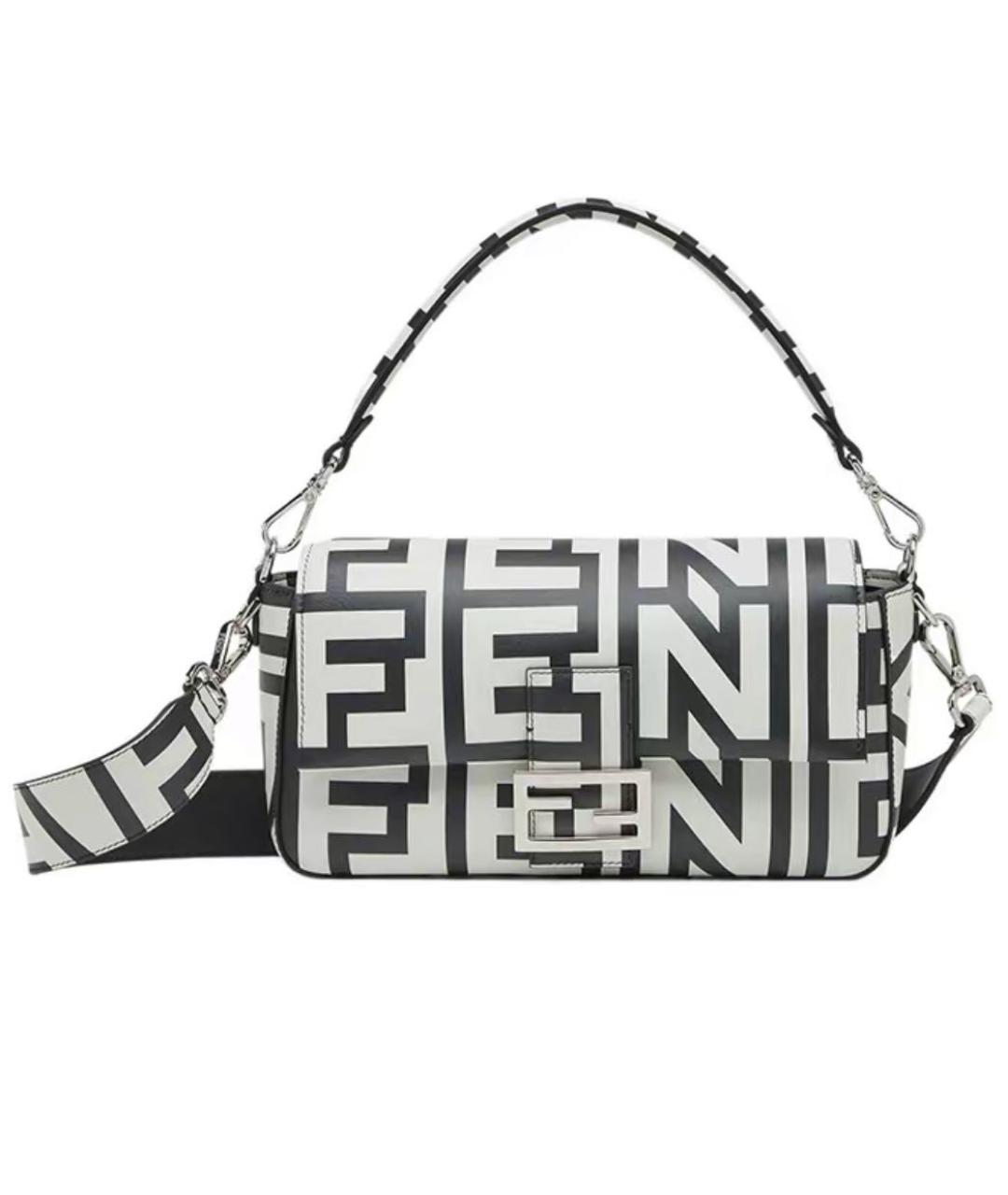 FENDI Белая кожаная сумка через плечо, фото 9