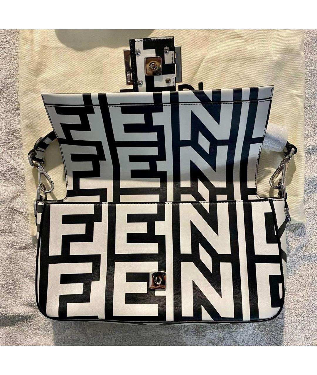 FENDI Белая кожаная сумка через плечо, фото 6