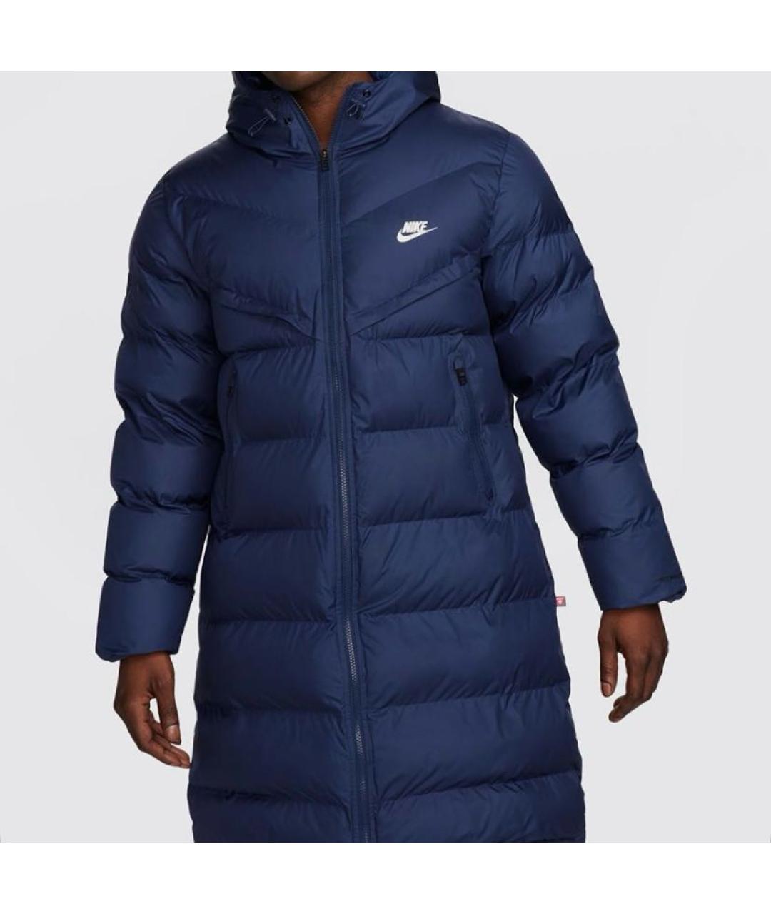 NIKE Темно-синий полиэстеровый пуховик, фото 2