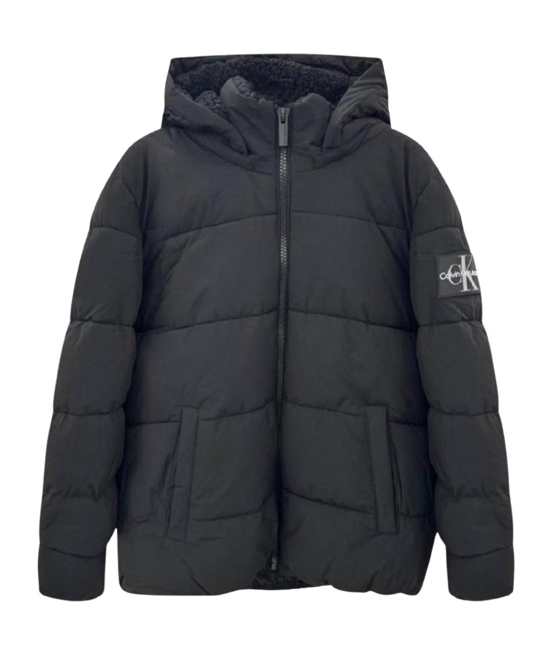 CALVIN KLEIN Черный полиэстеровый пуховик, фото 1