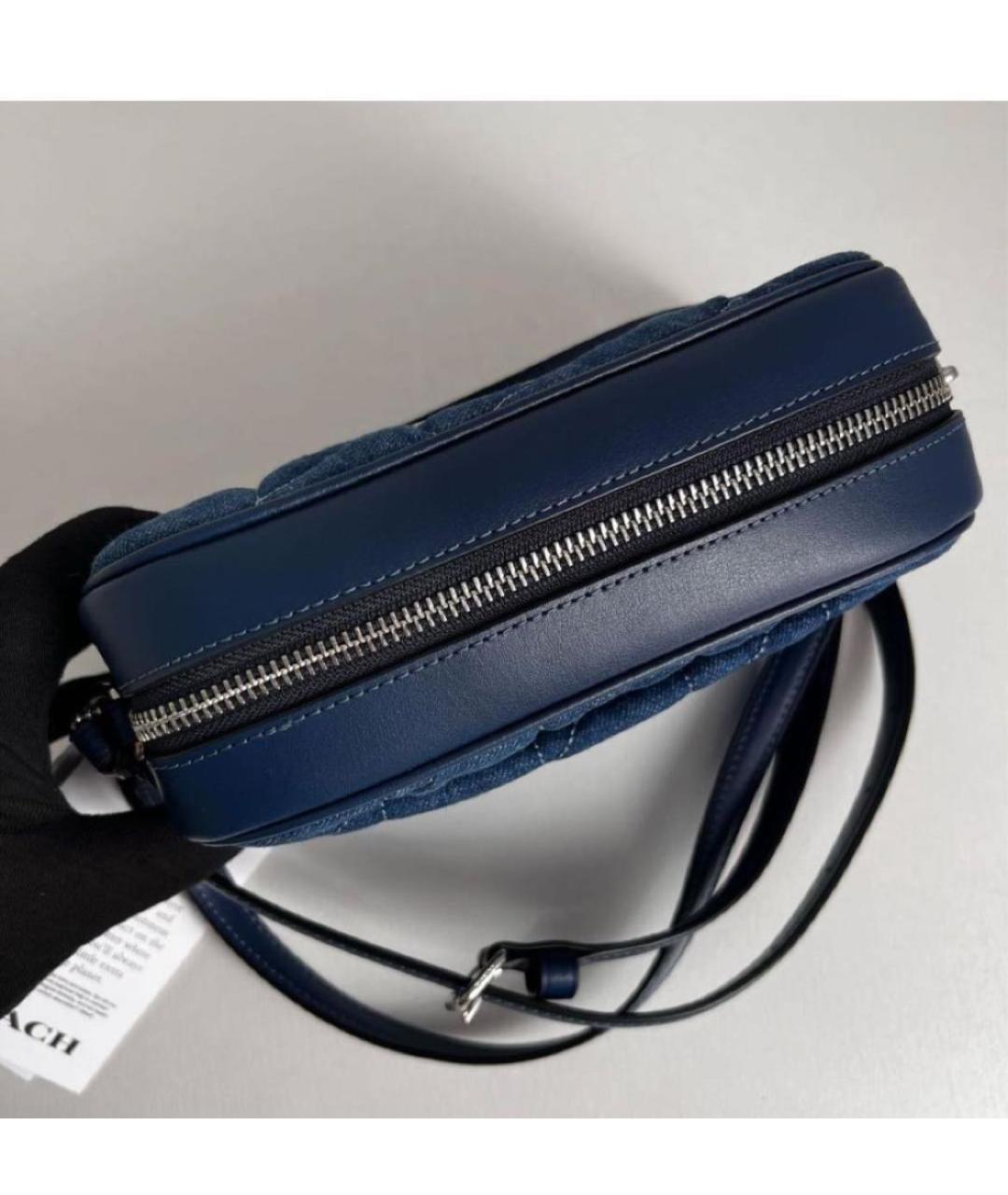 COACH Темно-синяя деним сумка через плечо, фото 6