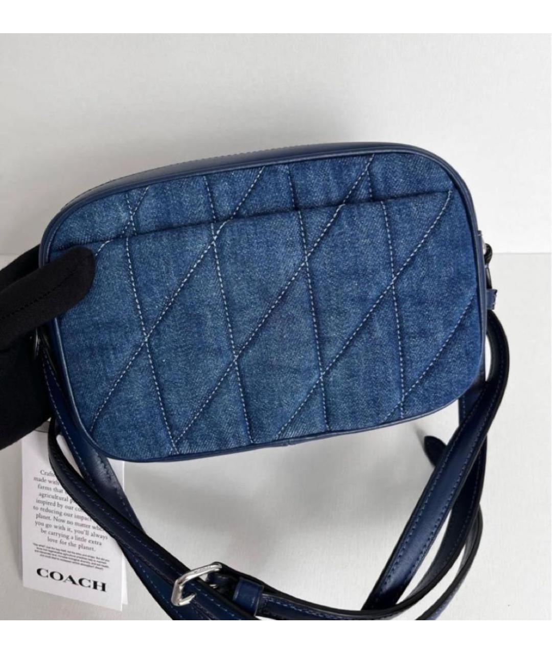 COACH Темно-синяя деним сумка через плечо, фото 3