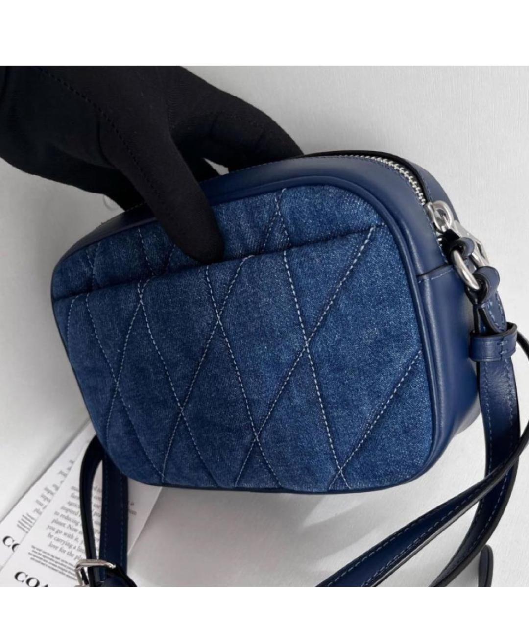 COACH Темно-синяя деним сумка через плечо, фото 4