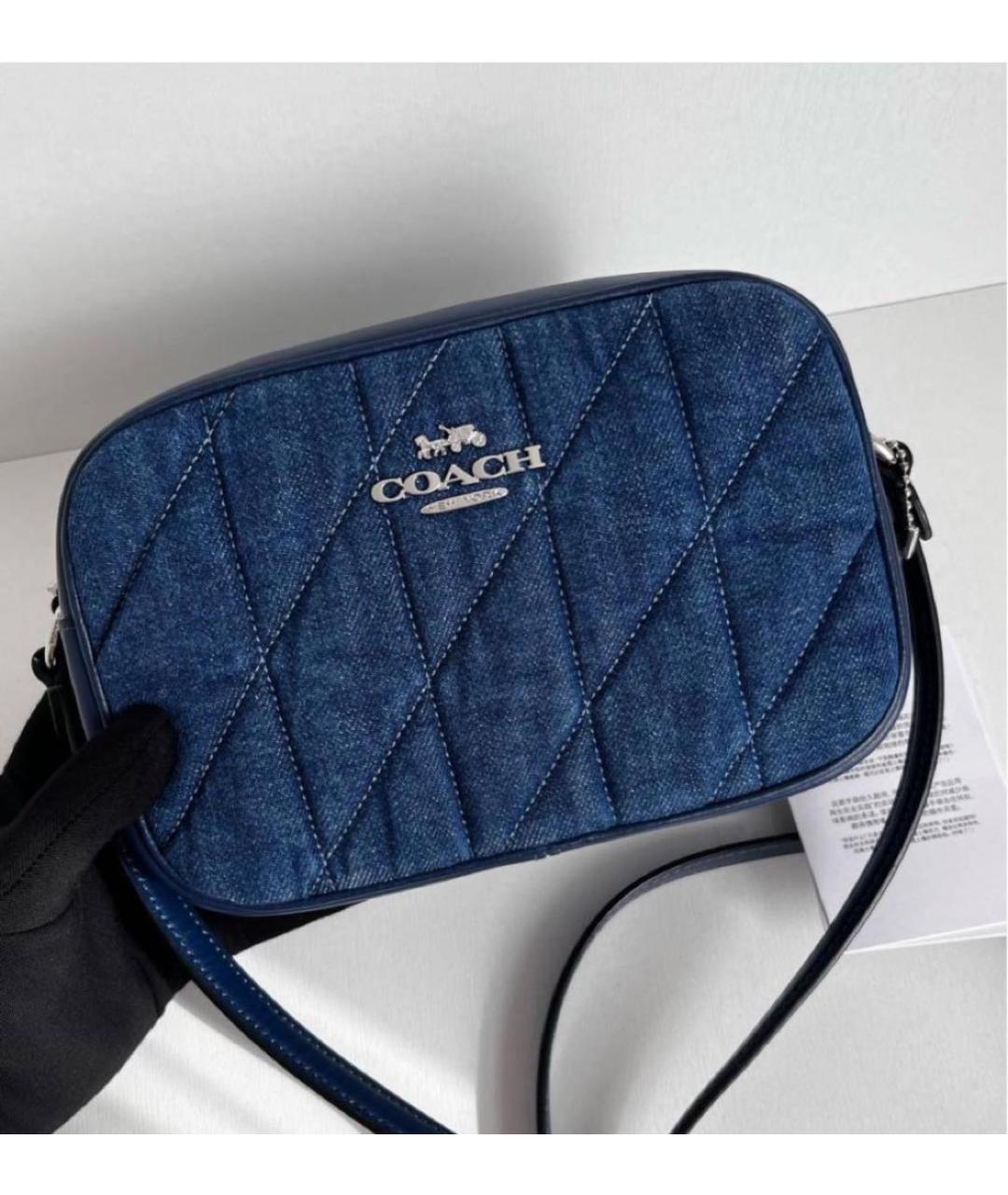 COACH Темно-синяя деним сумка через плечо, фото 2