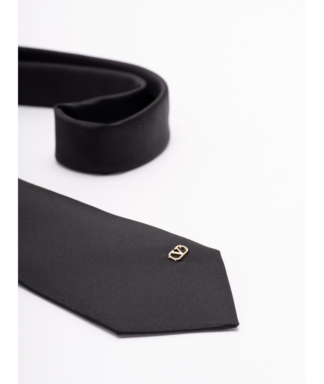 VALENTINO Черный шелковый галстук, фото 2