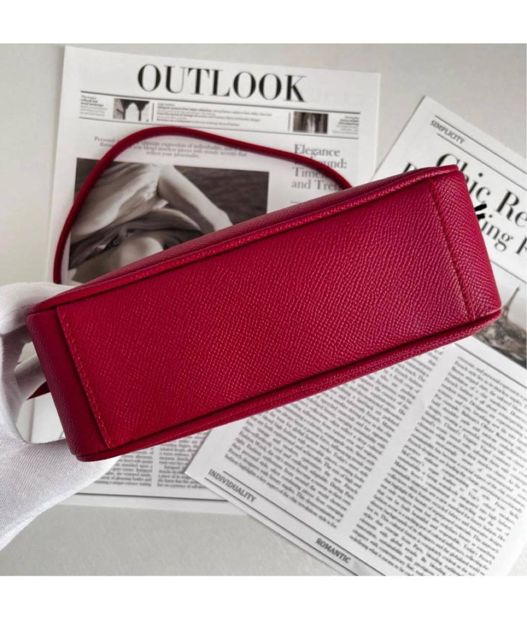 FURLA Красная кожаная сумка через плечо, фото 6