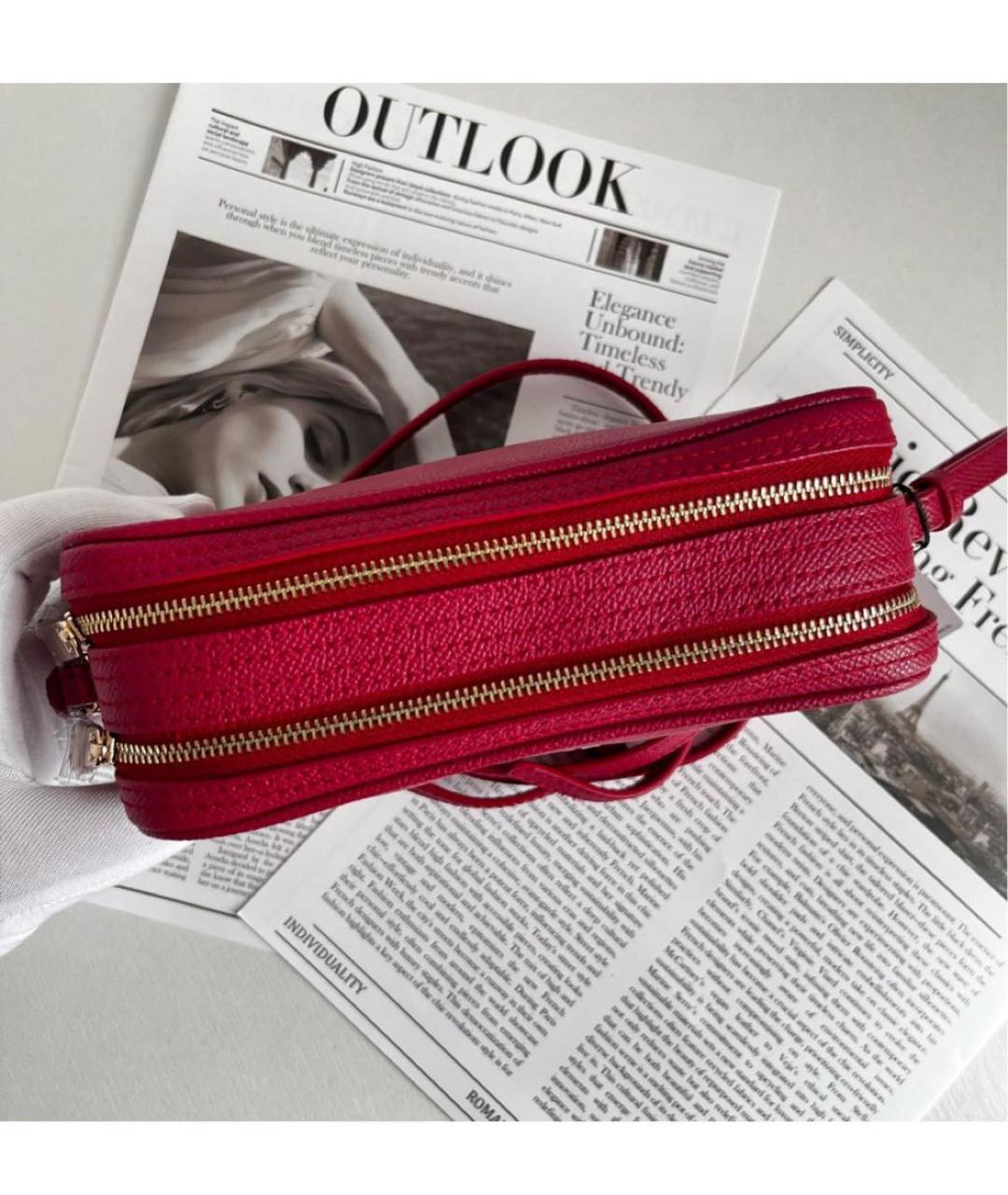 FURLA Красная кожаная сумка через плечо, фото 4