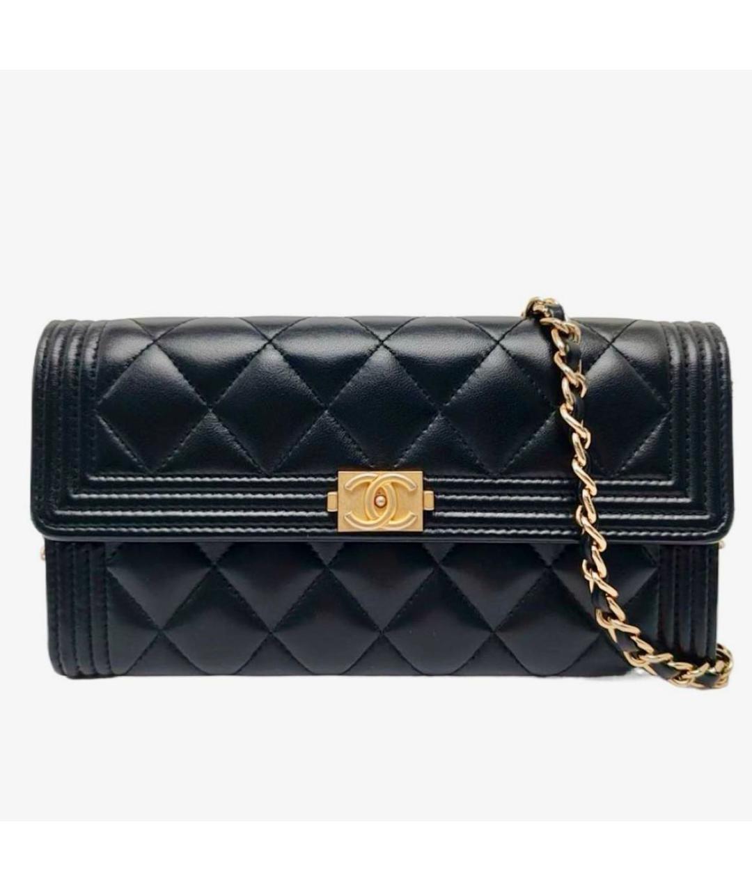 CHANEL Черная кожаная сумка через плечо, фото 6