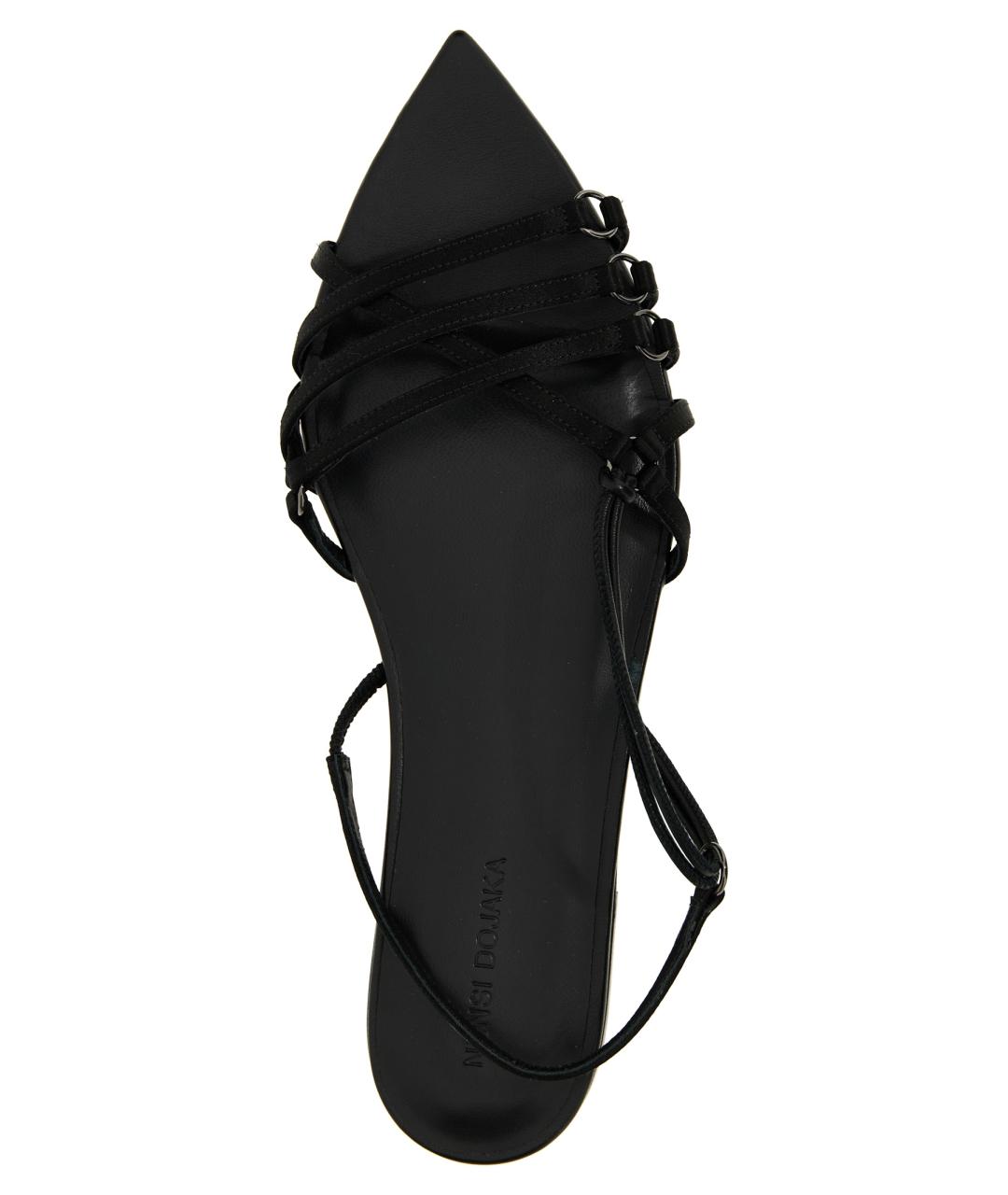 NENSI DOJAKA Черные кожаные сандалии, фото 3