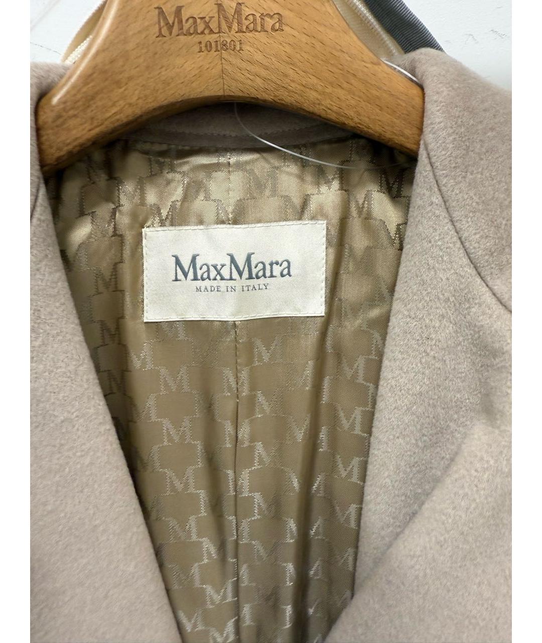 MAX MARA Бежевое шерстяное пальто, фото 4