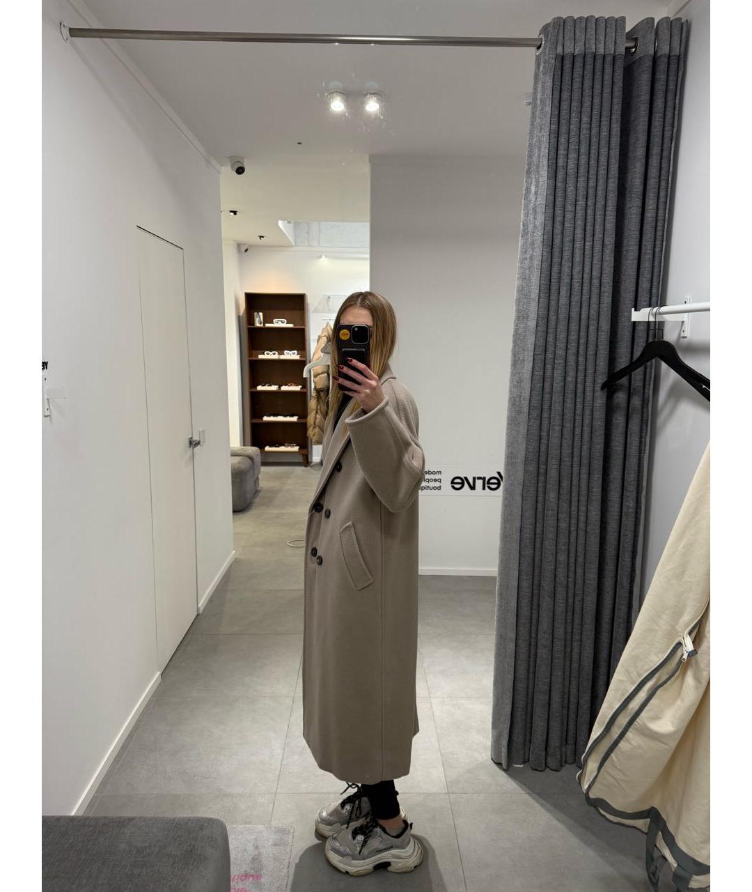 MAX MARA Бежевое шерстяное пальто, фото 5