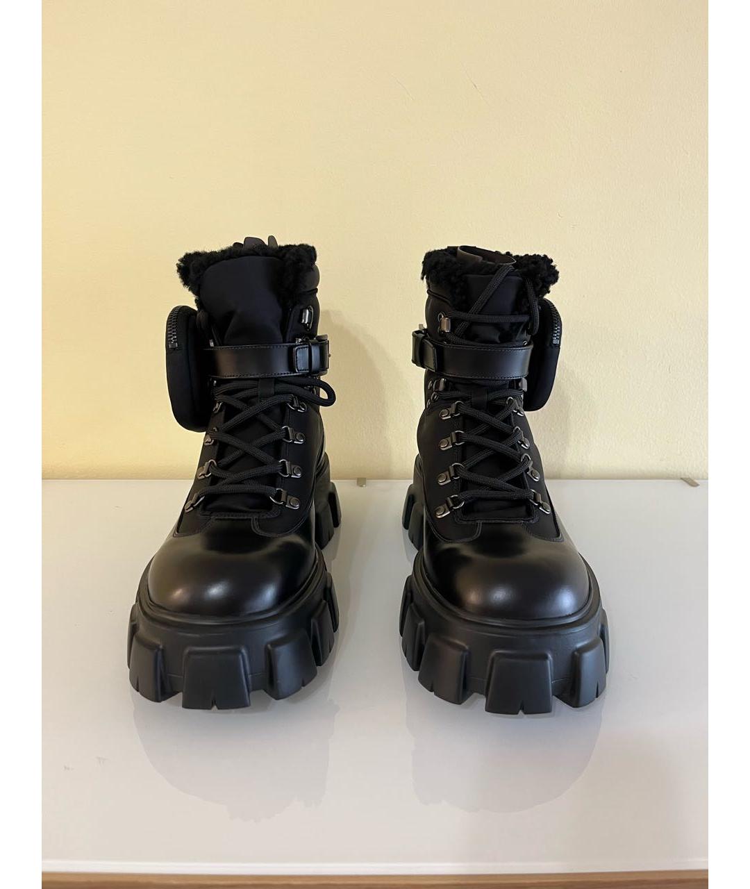 PRADA Черные кожаные высокие ботинки, фото 2