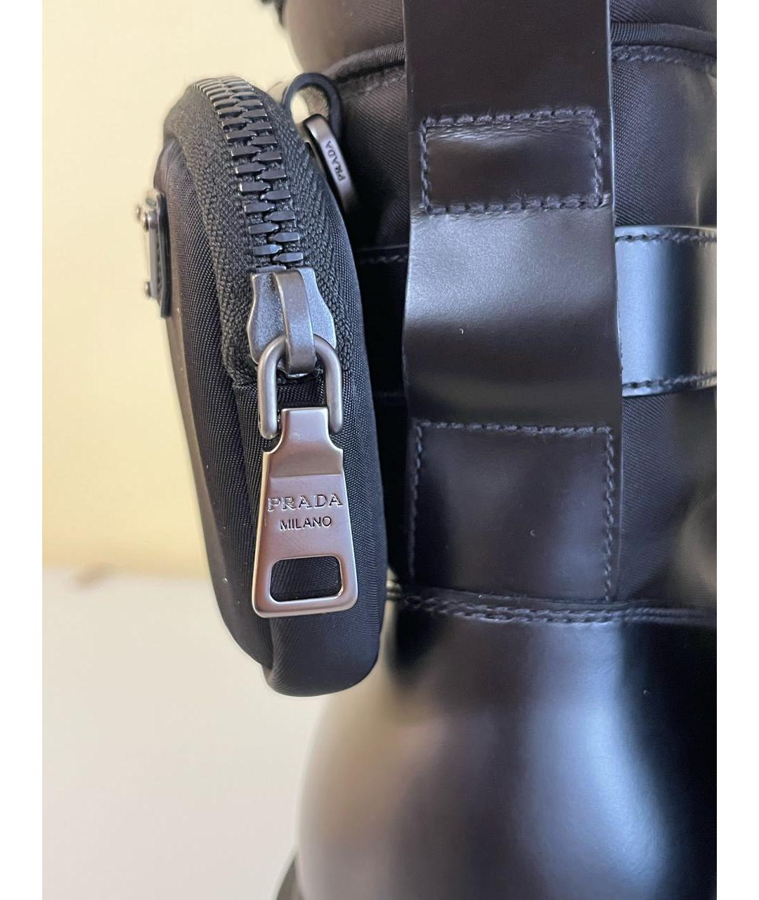 PRADA Черные кожаные высокие ботинки, фото 6