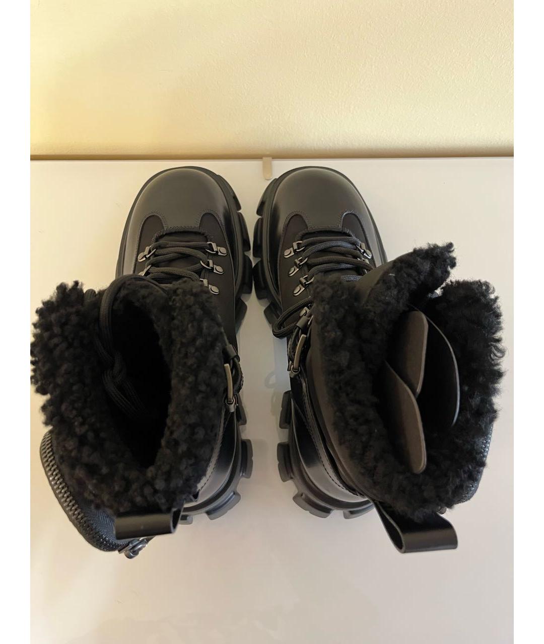 PRADA Черные кожаные высокие ботинки, фото 3