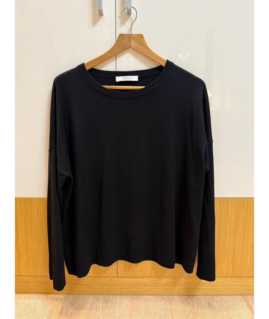 MAX MARA Черный шелковый джемпер / свитер, фото 2