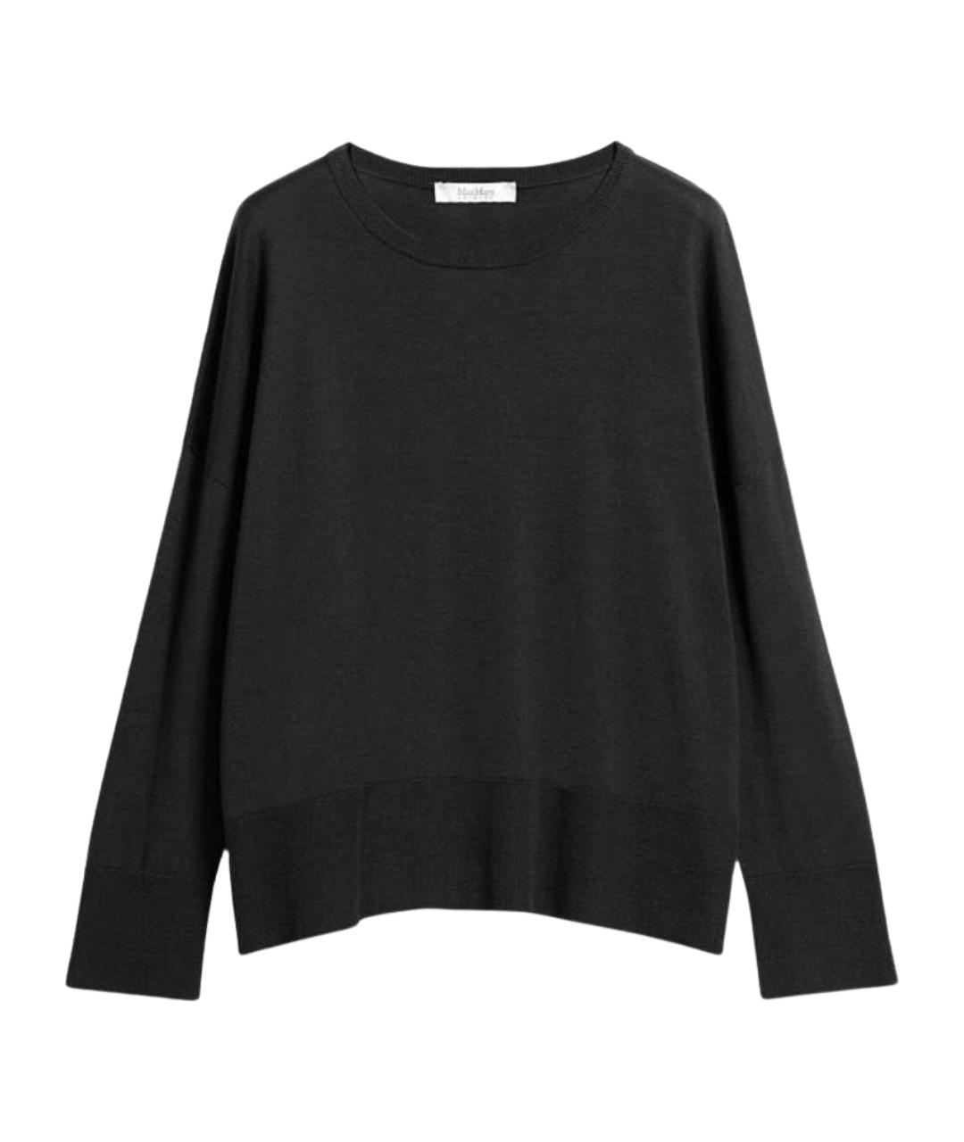 MAX MARA Черный шелковый джемпер / свитер, фото 1