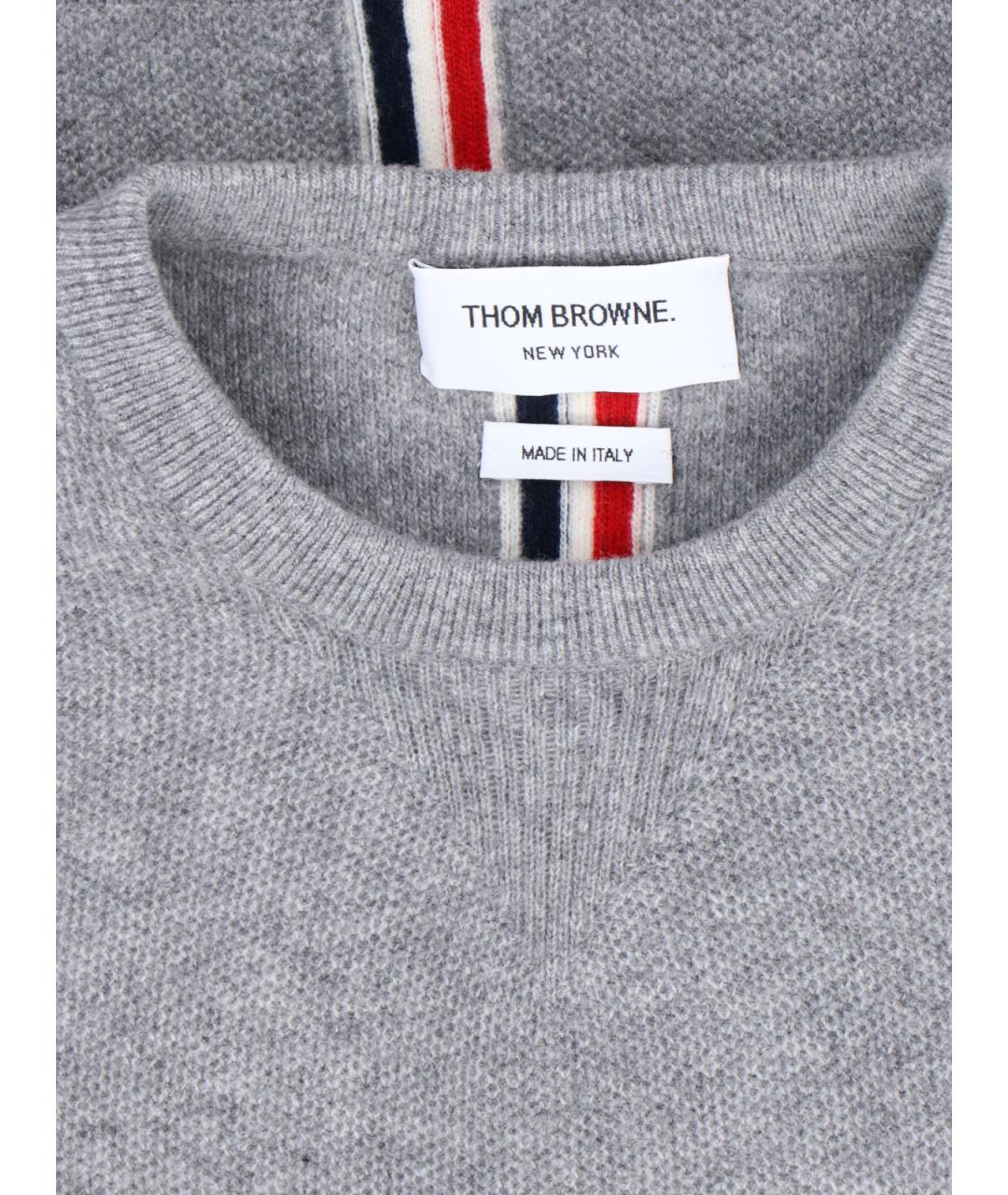 THOM BROWNE Серый шерстяной джемпер / свитер, фото 3