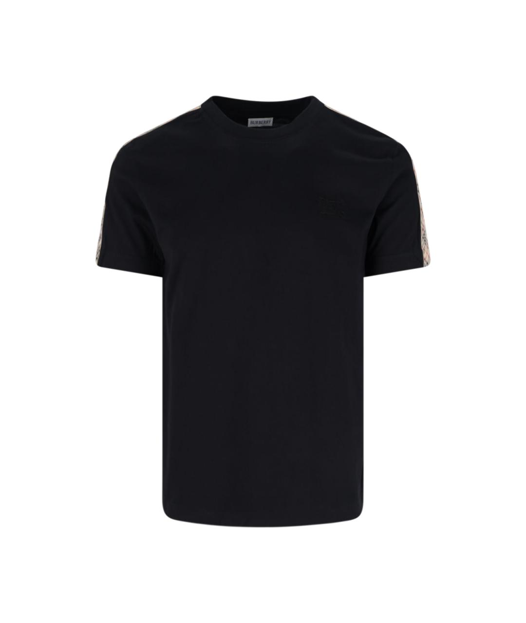 BURBERRY Черная хлопковая футболка, фото 1