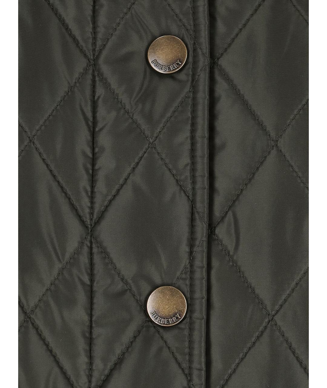 BURBERRY Зеленые полиамидовое пальто, фото 4