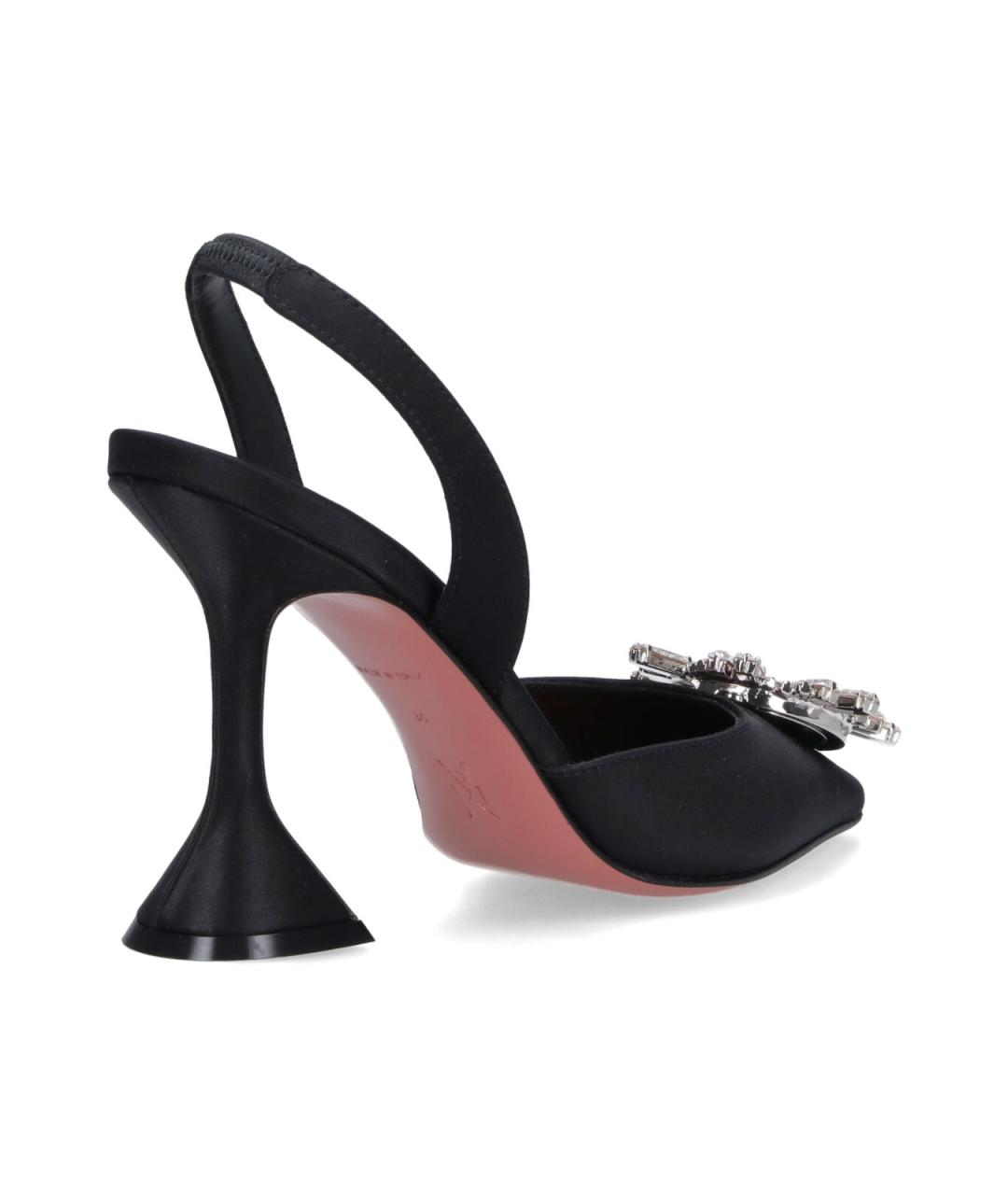 Amina Muaddi Черные текстильные туфли, фото 4