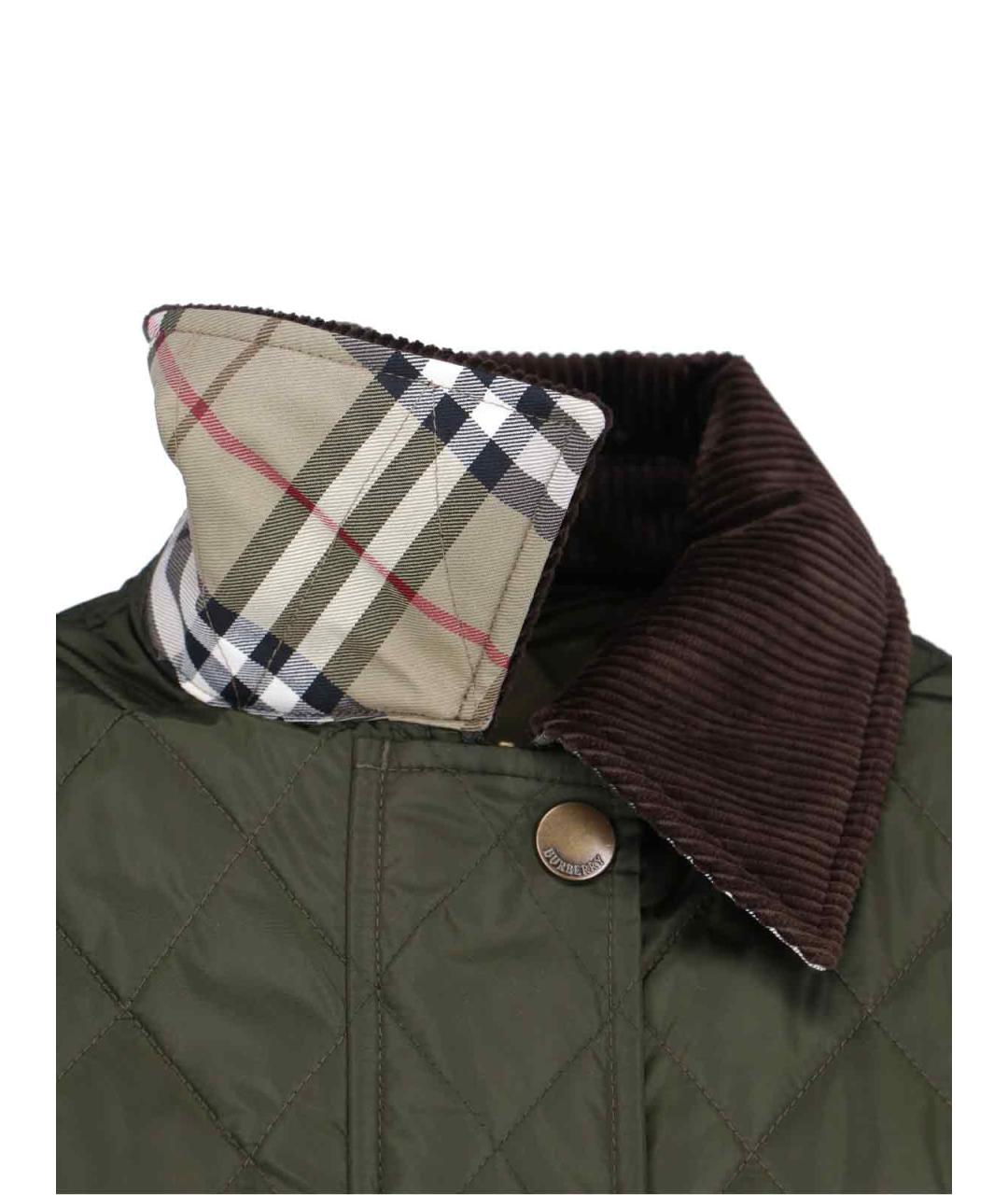 BURBERRY Зеленая полиамидовая куртка, фото 3
