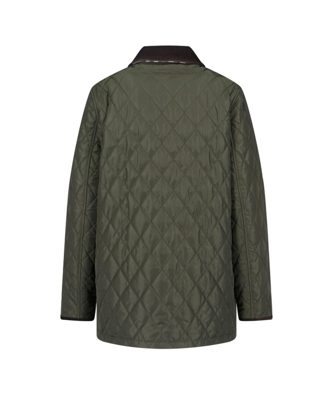 BURBERRY Зеленая полиамидовая куртка, фото 2