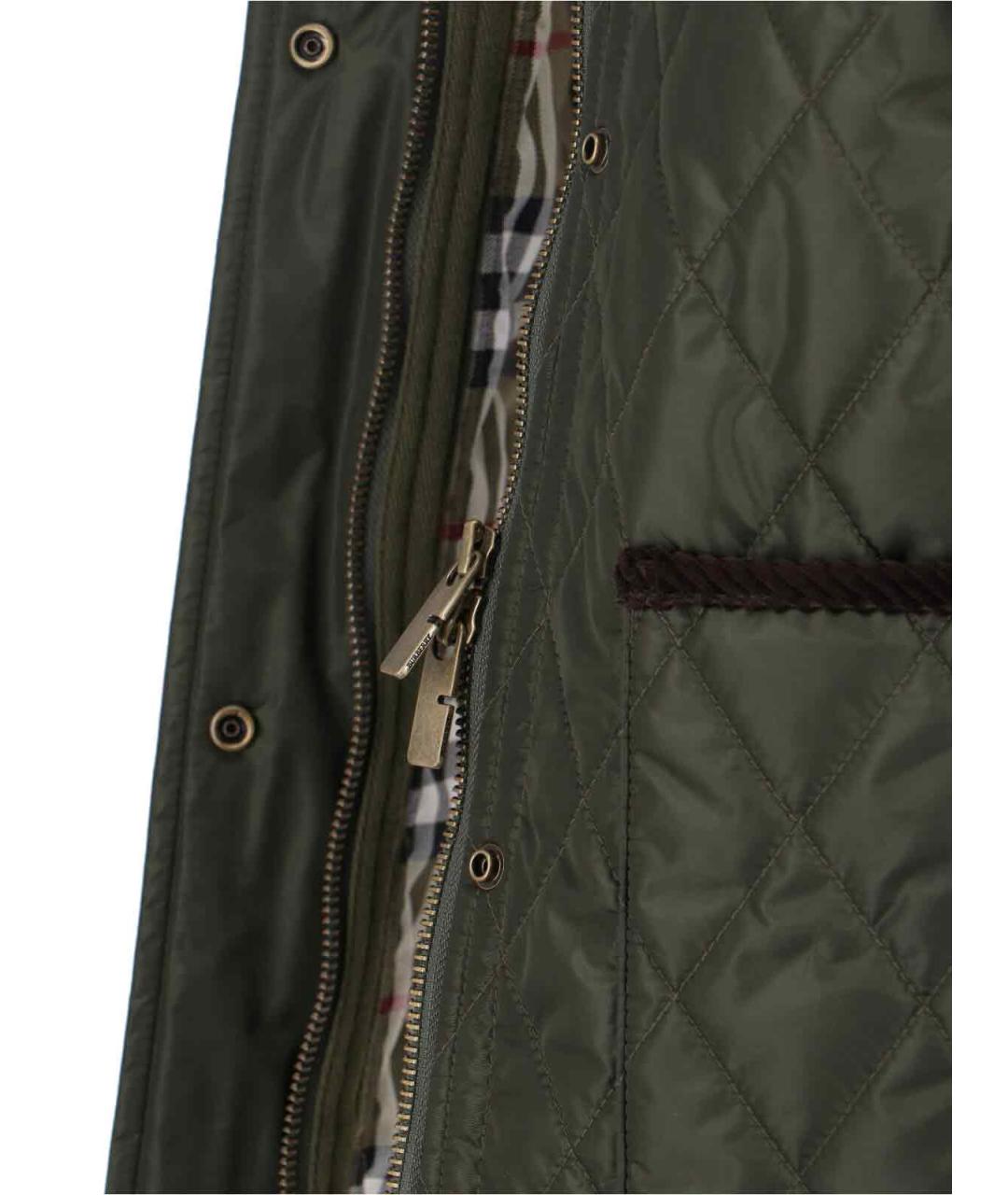 BURBERRY Зеленая полиамидовая куртка, фото 4