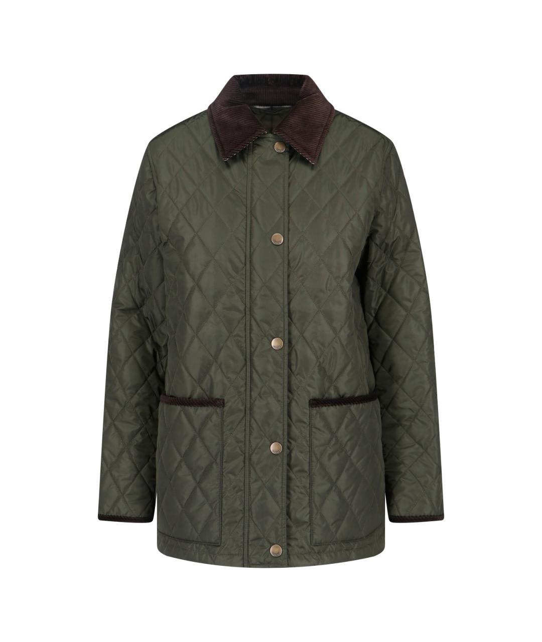 BURBERRY Зеленая полиамидовая куртка, фото 1