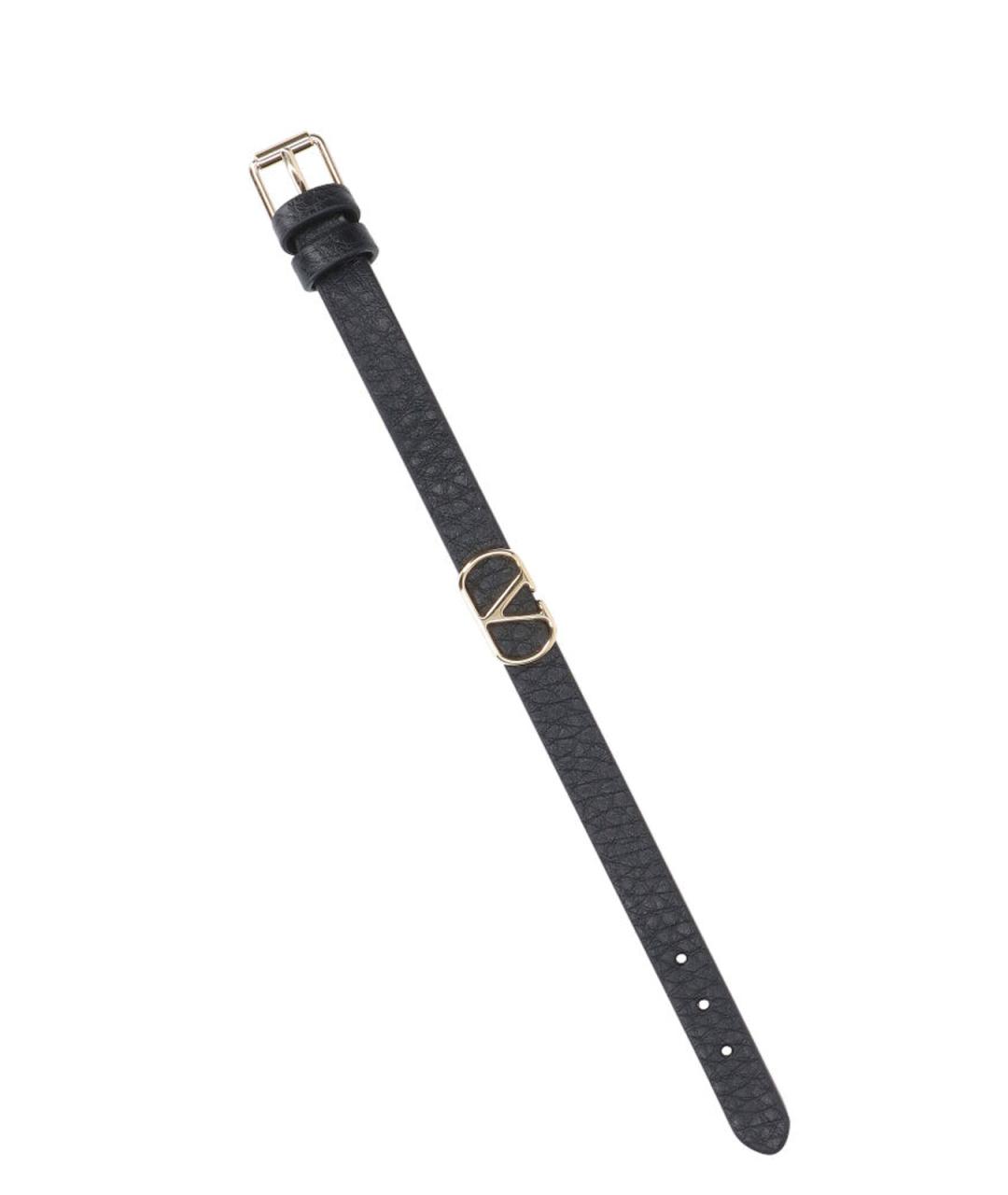 VALENTINO Черный кожаный браслет, фото 3