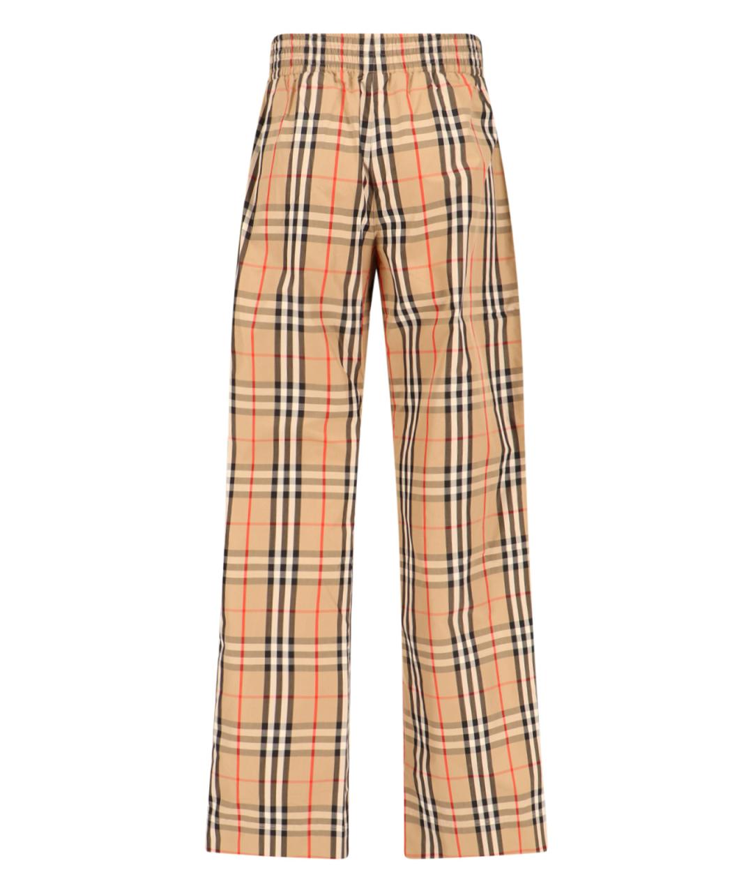 BURBERRY Бежевые хлопковые прямые брюки, фото 3