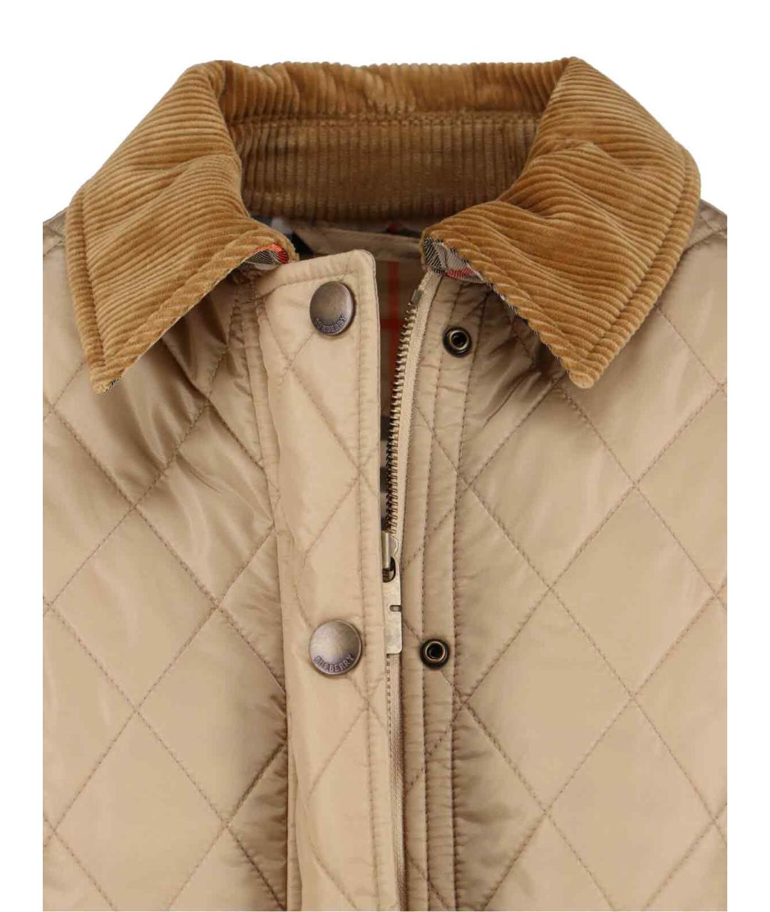 BURBERRY Бежевая полиамидовая куртка, фото 4