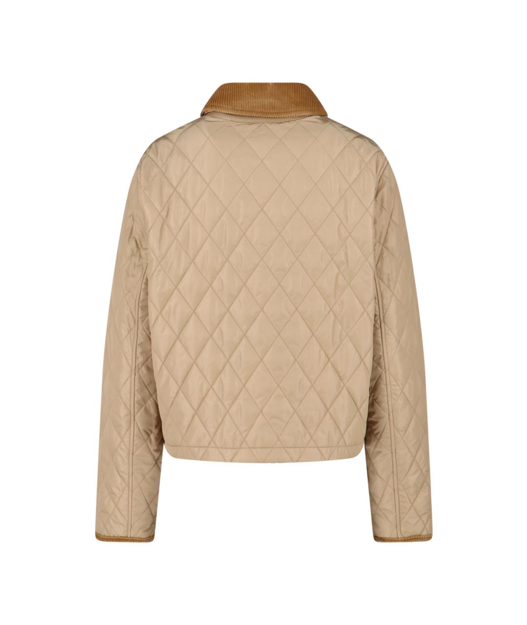 BURBERRY Бежевая полиамидовая куртка, фото 2