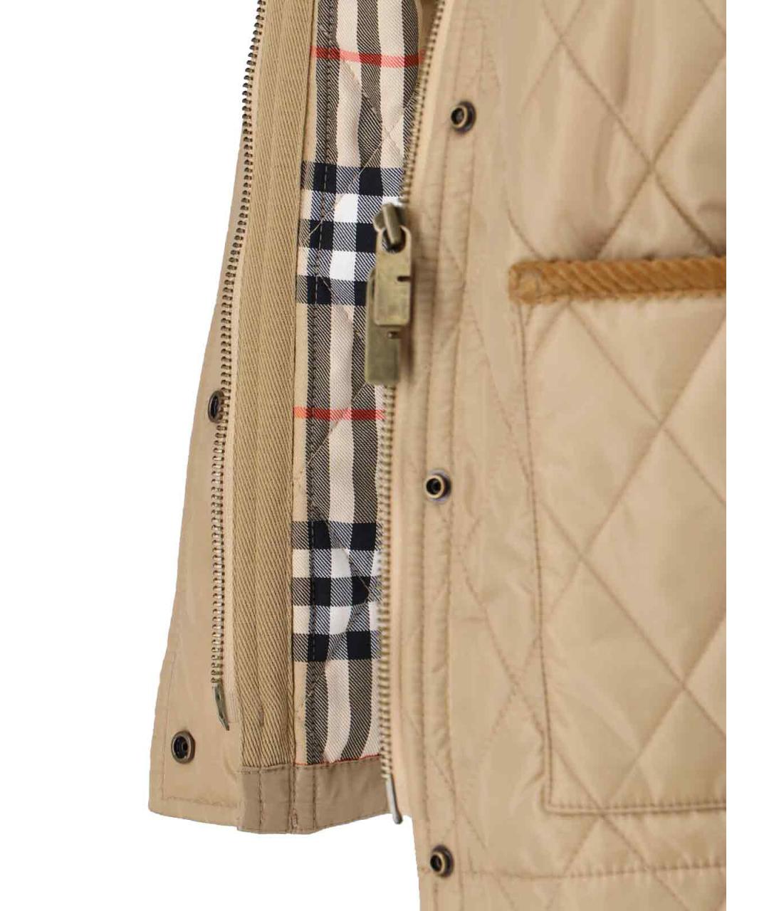BURBERRY Бежевая полиамидовая куртка, фото 5