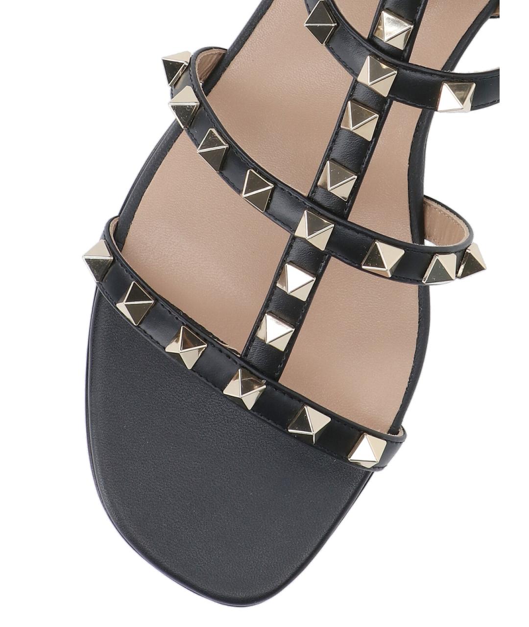 VALENTINO Черные кожаные босоножки, фото 5