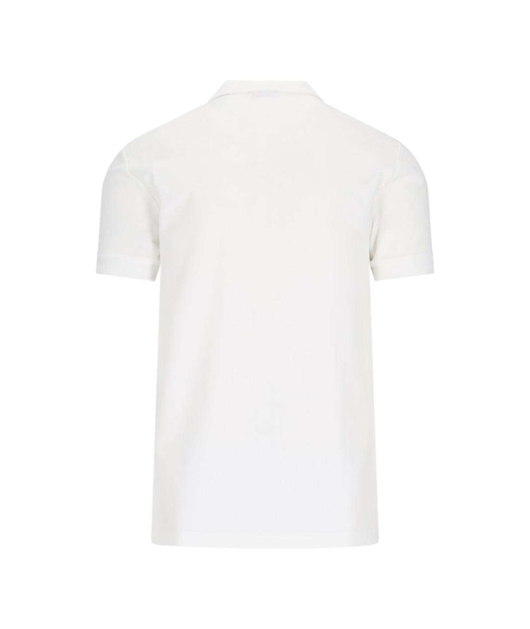 BURBERRY Белое хлопковое поло с коротким рукавом, фото 2